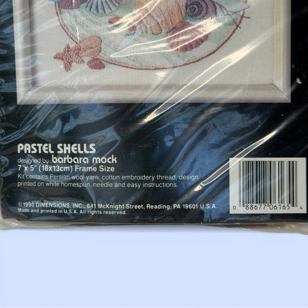 Dimensions Pastel Shells Crewel Embroidery Kit #6165‎ NOS 1990 Sealed - Picture 4 of 4